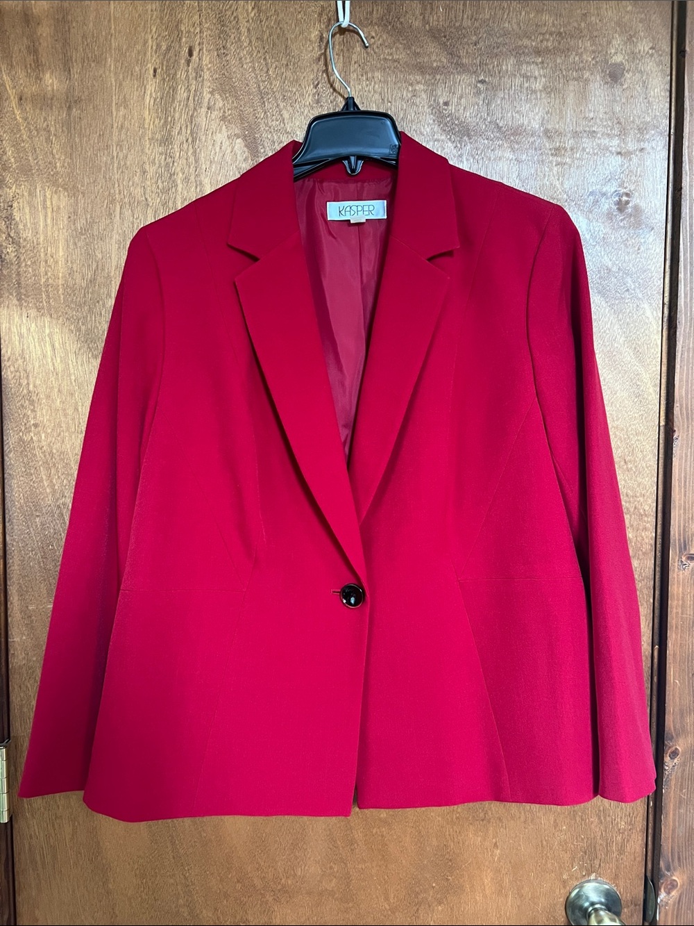 Kasper Women's Vibrant Red Single-Button Blazer